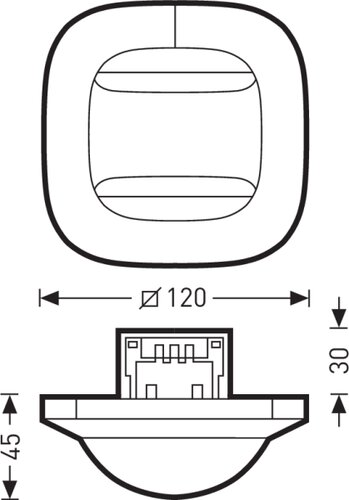 SENSOR DUAL HF DA2 IPD UP 01 | Dimensional sketch of the product