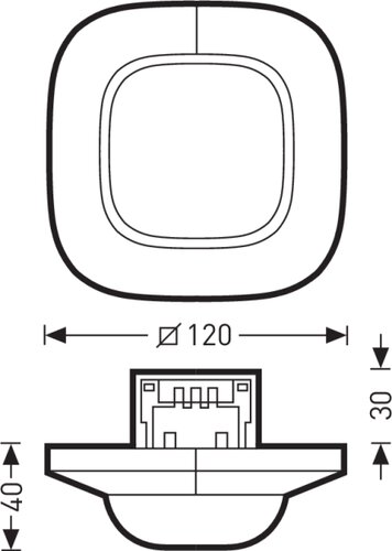 SENSOR IR QUATTRO HD DA2 IPD UP 01 | Dimensional sketch of the product