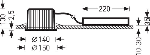 InperlaLP C05 HR22 1800-840 ET 01 | Schéma dimensionnel du produit