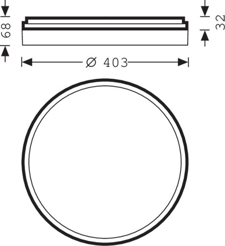 PolaronIQ WD1-2D LED3000-840 ET | Dimensional sketch of the product