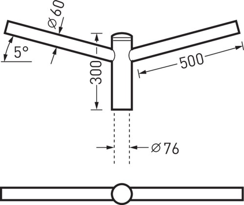 0803/2/76-500-60/180° N5° | Dimensional sketch of the product