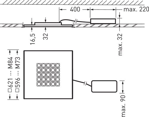 Creavo M73-TS LW19-03 42-930 ETDD 01 | Dimensional sketch of the product